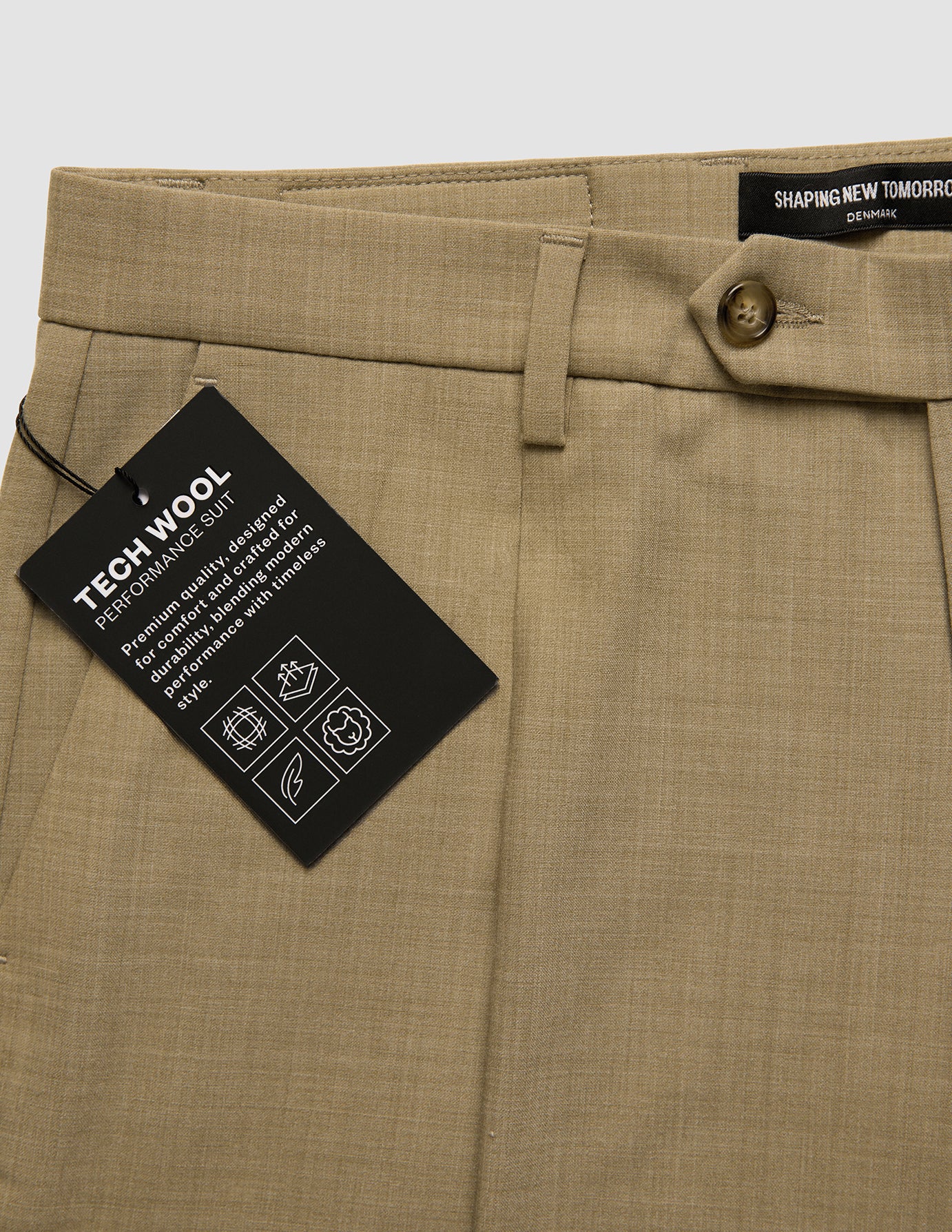 Tech Wool Suit Pants Relaxed Fit Sand
